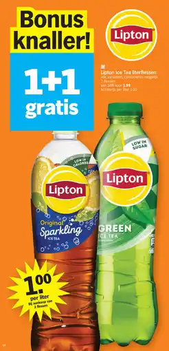 Albert Heijn Lipton Ice Tea literflessen aanbieding