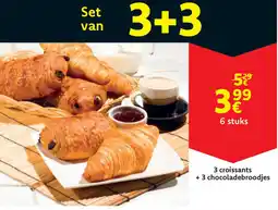 Cora 3 croissants + 3 chocoladebroodjes aanbieding
