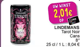 Cora Tarot noir cans 8° lindemans aanbieding