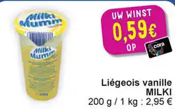 Cora Milki liégeois vanille aanbieding