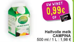 Cora Campina halfvolle melk aanbieding