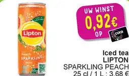 Cora Lipton iced tea sparkling peach aanbieding