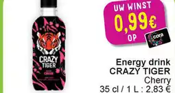 Cora Crazy tiger cherry energy drink aanbieding