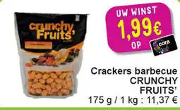 Cora Crunchy fruits' crackers barbecue aanbieding