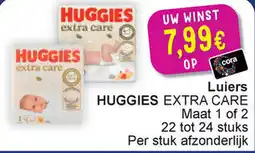 Cora Huggies extra care luiers aanbieding