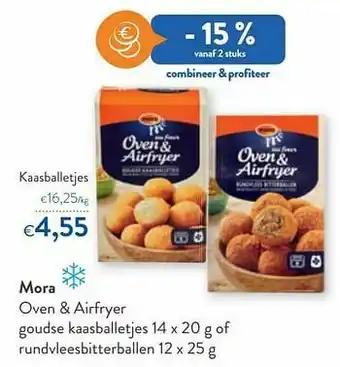 OKay Mora oven + airfryer kaasballetjes aanbieding