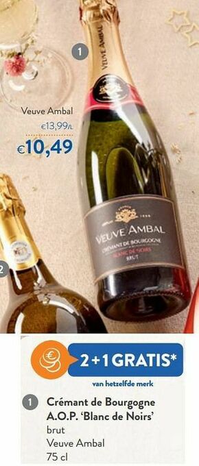 OKay Crémant de bourgogne a.o.p. blanc de noirs brut veuve ambal aanbieding