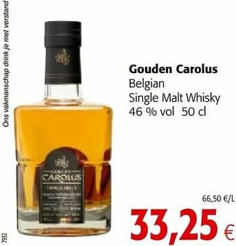 Colruyt Gouden carolus belgian single malt whisky aanbieding