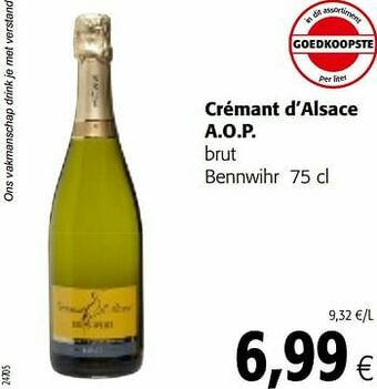 Colruyt Crémant d’alsace a.o.p. brut bennwihr aanbieding