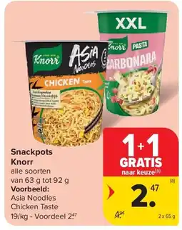 Carrefour Snackpots Knorr aanbieding