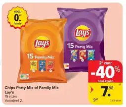 Carrefour Chips Party Mix of Family Mix Lay’s aanbieding