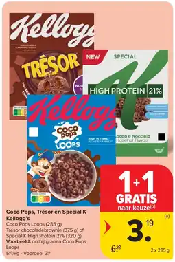 Carrefour Coco Pops, Trésor en Special K Kellogg’s aanbieding