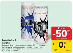 Carrefour Energiedrank Psychik aanbieding