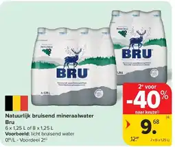 Carrefour Natuurlijk bruisend mineraalwater Bru aanbieding