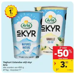 Carrefour Yoghurt IJslandse stijl skyr Arla aanbieding