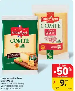 Carrefour Kaas comté in blok EntreMont aanbieding