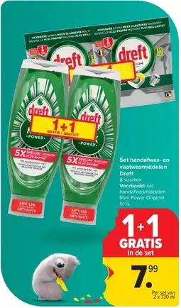 Carrefour Set handafwas- en vaatwasmiddelen Dreft aanbieding