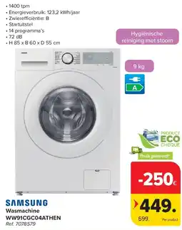 Carrefour Wasmachine WW91CGC04ATHEN aanbieding