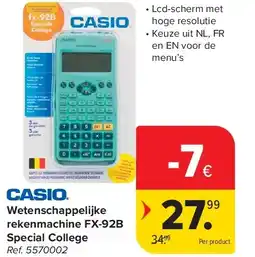 Carrefour Wetenschappelijke rekenmachine FX-92B Special College aanbieding
