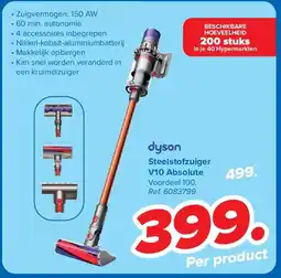 Carrefour Steelstofzuiger V10 Absolute aanbieding