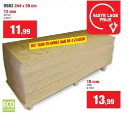 Hubo OSB 3 met tand & groef 244x59 cm 12mm aanbieding