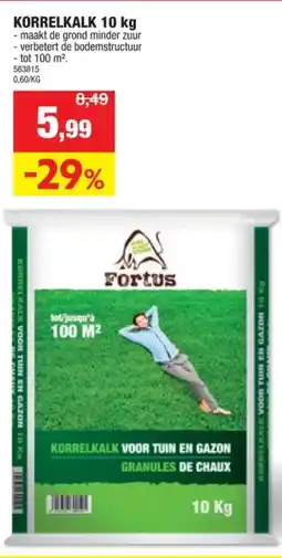 Hubo Fortus korrelkalk 10kg aanbieding