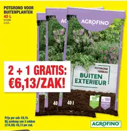 Hubo Agrofino potgrond voor buitenplanten 40l aanbieding