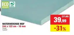 Hubo MDF-plaat waterwerend 244x122 cm 18mm aanbieding