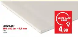 Hubo Gipsplaat AK 9,5mm 260x60 cm aanbieding