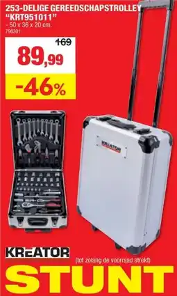 Hubo Kreator gereedschapstrolley 253-delig aanbieding