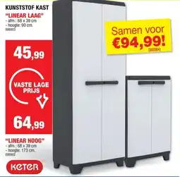 Hubo Keter Linear kast hoog 68x173x39 cm aanbieding