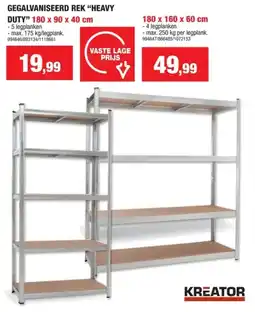 Hubo Practo Home Power Heavy Duty opbergrek 4 planken 180x160x60 cm metaal/hout aanbieding