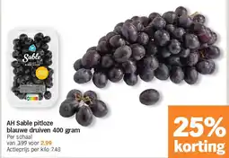 Albert Heijn AH Sable pitloze blauwe druiven 400 gram aanbieding