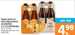 Albert Heijn Tripel LeFort of Ypra hoppy blond alcoholfree 4 x 0.33 literflesjes aanbieding
