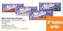 Albert Heijn Milka chocolade 100 gram aanbieding