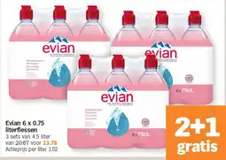 Albert Heijn Evian 6 x 0.75 literflessen aanbieding