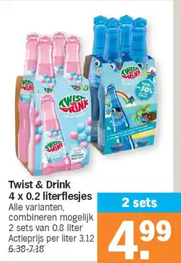 Albert Heijn Twist & Drink 4 x 0.2 literflesjes aanbieding