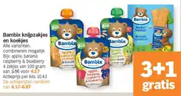 Albert Heijn Bambix knijpzakjes en koekjes aanbieding