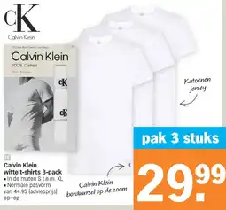 Albert Heijn Calvin Klein witte t-shirts 3-pack aanbieding