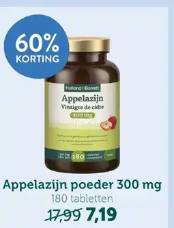 Holland & Barrett Appelazijn poeder 300 mg aanbieding