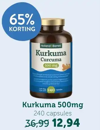 Holland & Barrett Kurkuma 500mg aanbieding