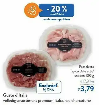 Gusto d’italia prosciutto tipico alle erbe sneden