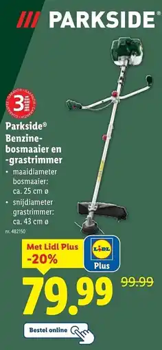 Lidl ParksideⓇ Benzine- bosmaaier en -grastrimmer aanbieding