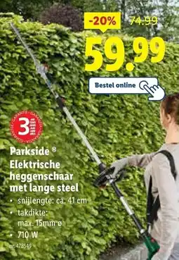 Lidl ParksideⓇ Elektrische heggenschaar met lange steel aanbieding