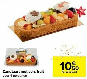 Carrefour Zandtaart met vers fruit aanbieding