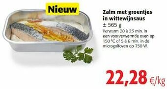 Colruyt Zalm met groentjes in wittewijnsaus aanbieding