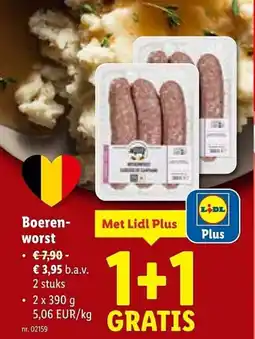 Lidl Boeren- worst aanbieding