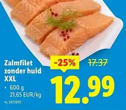 Lidl Zalmfilet zonder huid aanbieding