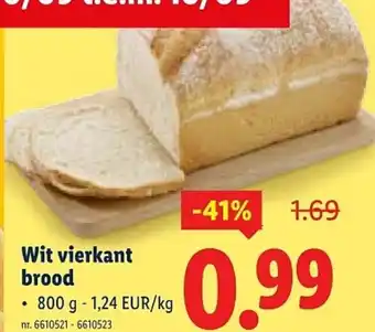 Lidl Wit vierkant brood aanbieding