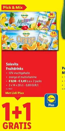 Lidl Solevita Fruitdrinks aanbieding